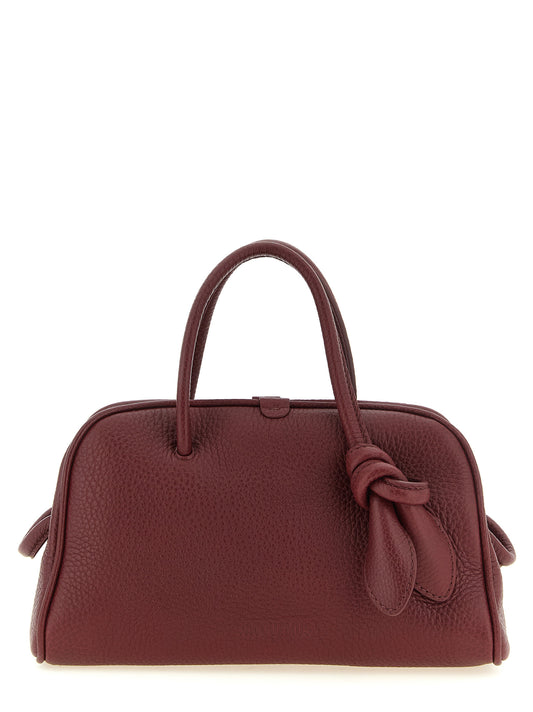 Handtasche aus bordeauxrotem Kalbsleder