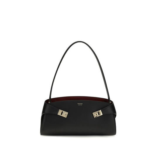 Schwarze Bos Taurus Kalbsleder Schultertasche