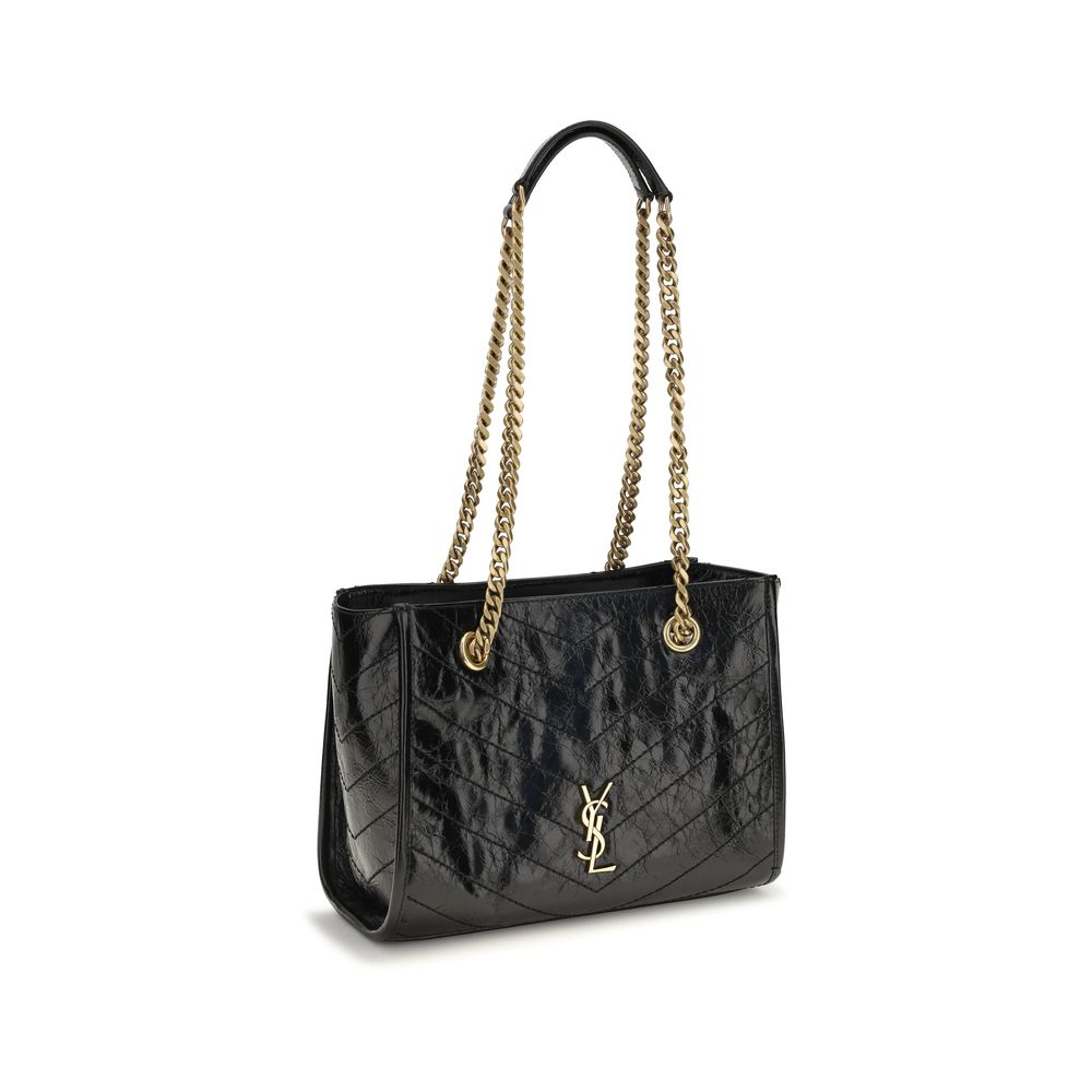 Schwarze Bos Taurus Kalbsleder Schultertasche