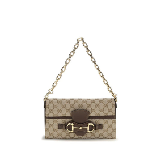 Beige Stoff-Schultertasche