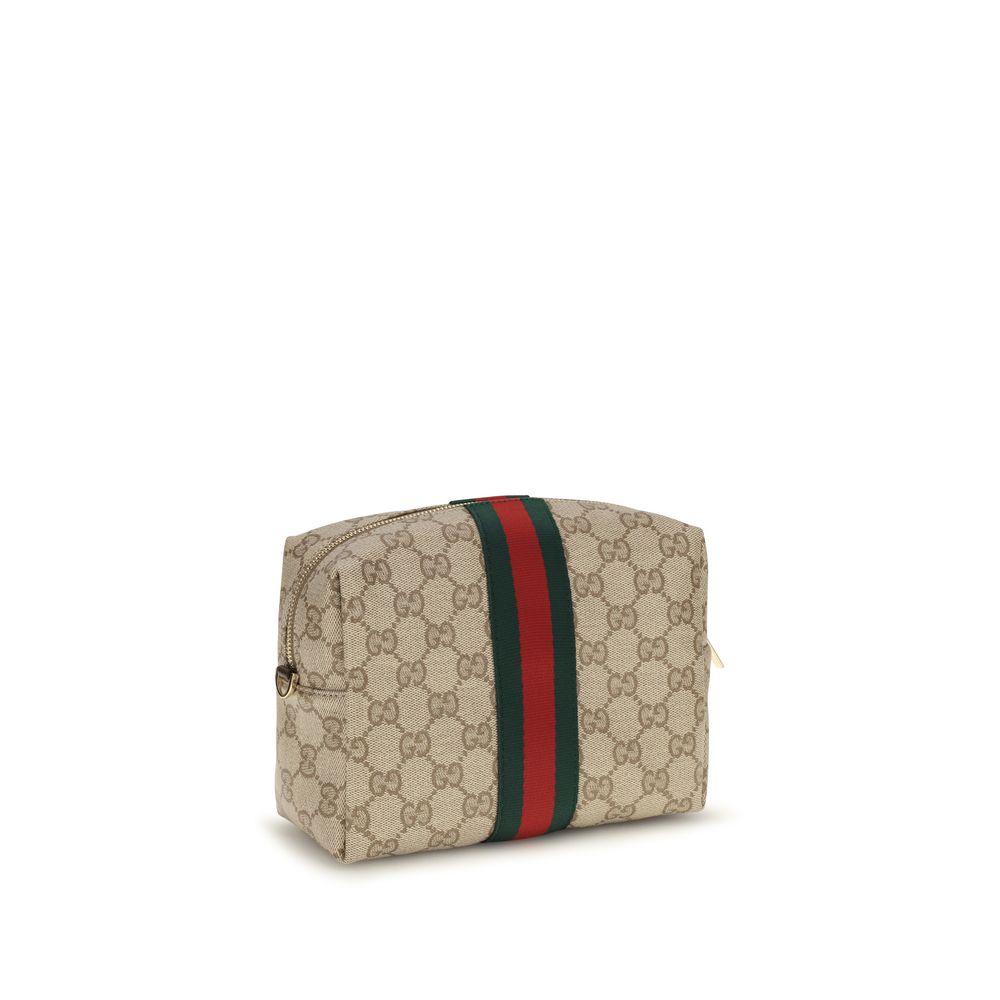 Beige Stoff-Schultertasche