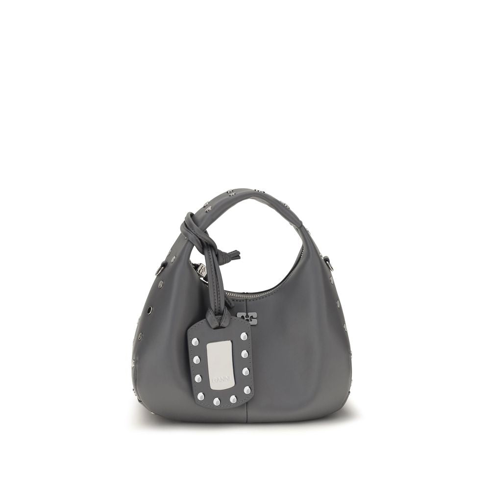 Graue Leder Schultertasche