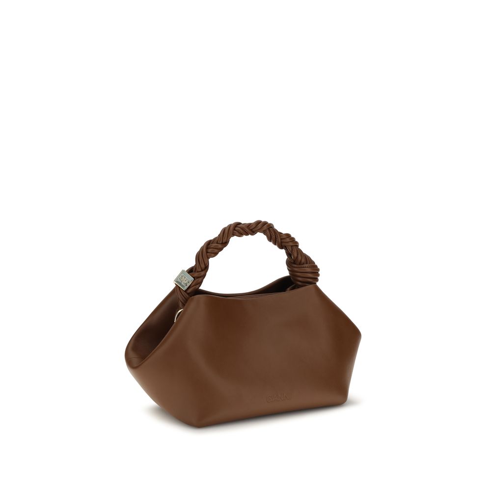Brown shoulder bag made of recycled leather