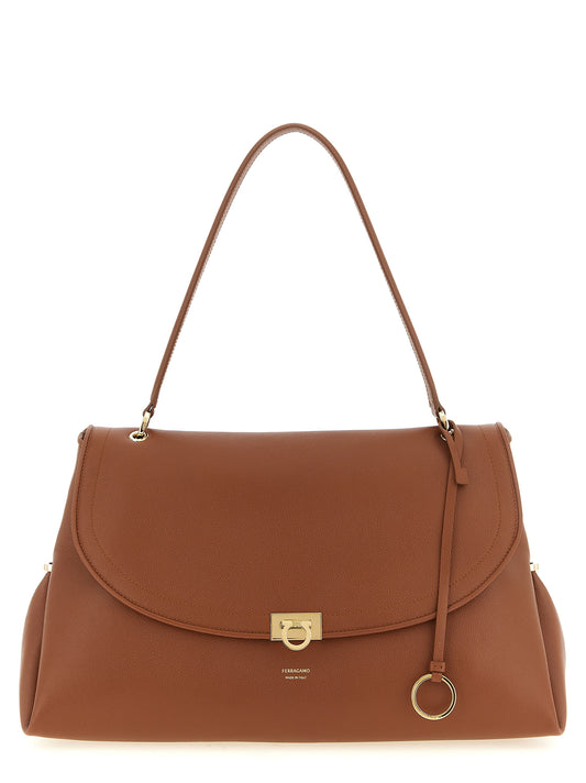 Brown Calfskin Leather Women's Crossbody Bag