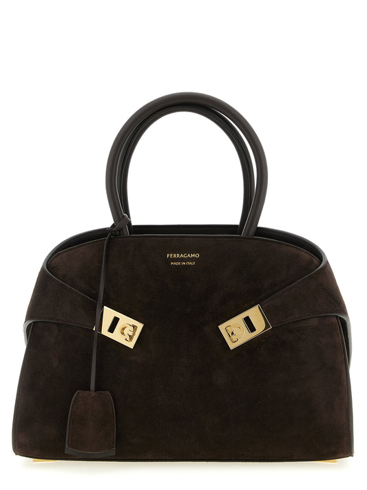 Brown goatskin handbag