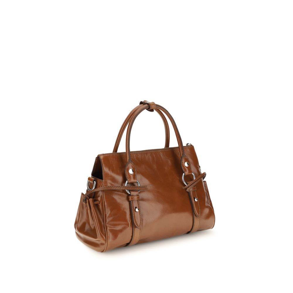 Braune Kalbsleder Bos Taurus Handtasche