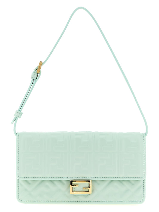 Two-tone lambskin shoulder bag