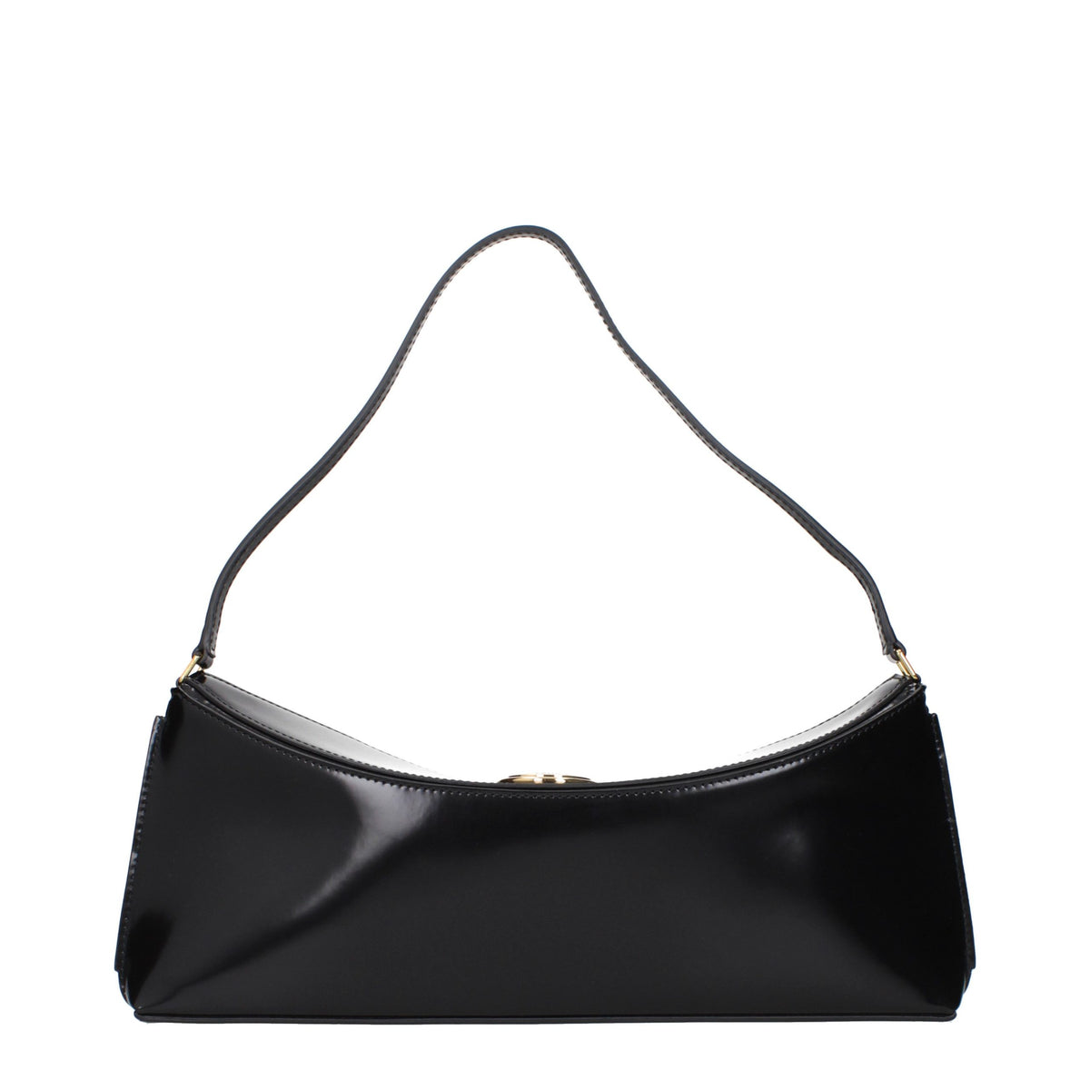 Black leather shoulder bag