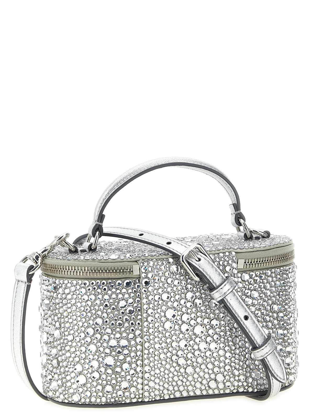 Handtasche aus silberfarbener Viskose
