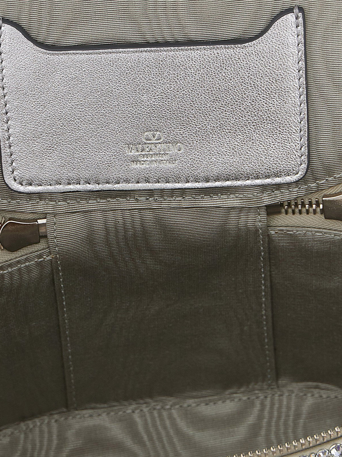 Handtasche aus silberfarbener Viskose