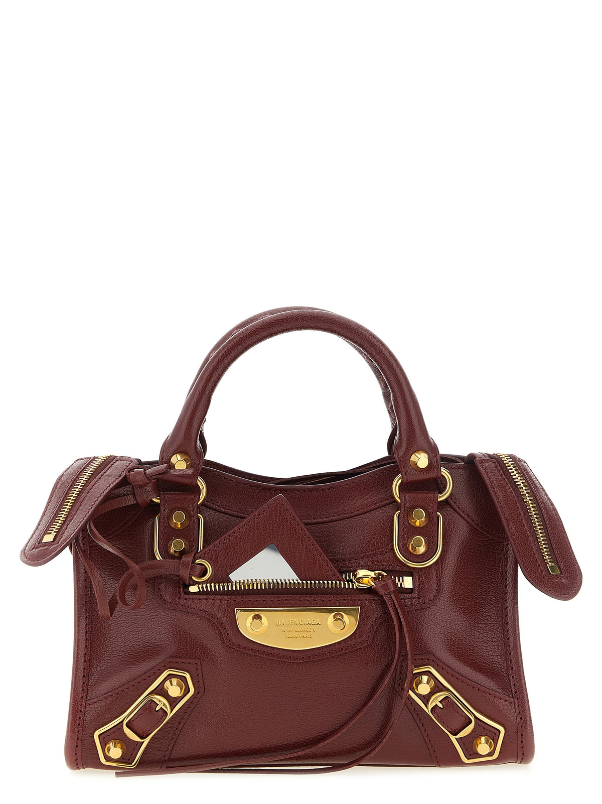 Handtasche aus bordeauxrotem Ziegenleder