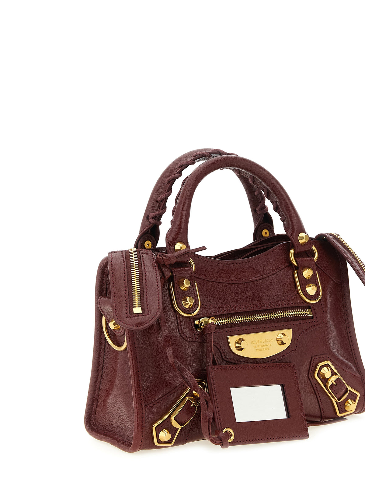 Handtasche aus bordeauxrotem Ziegenleder