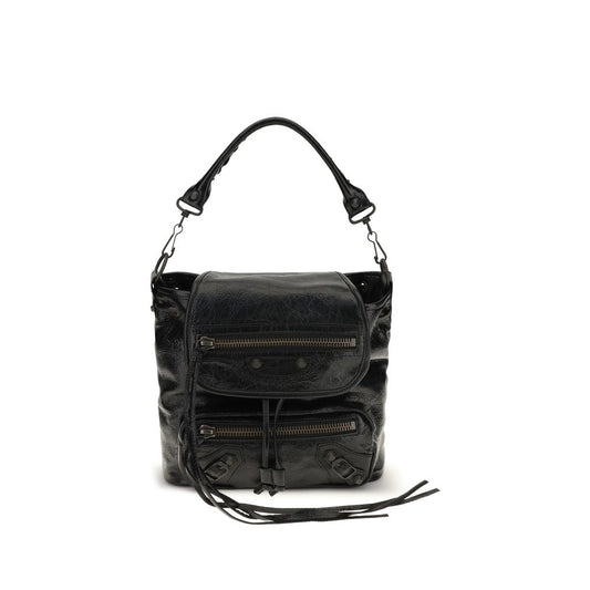 Rucksack aus Lammleder Ovis Aries in Schwarz