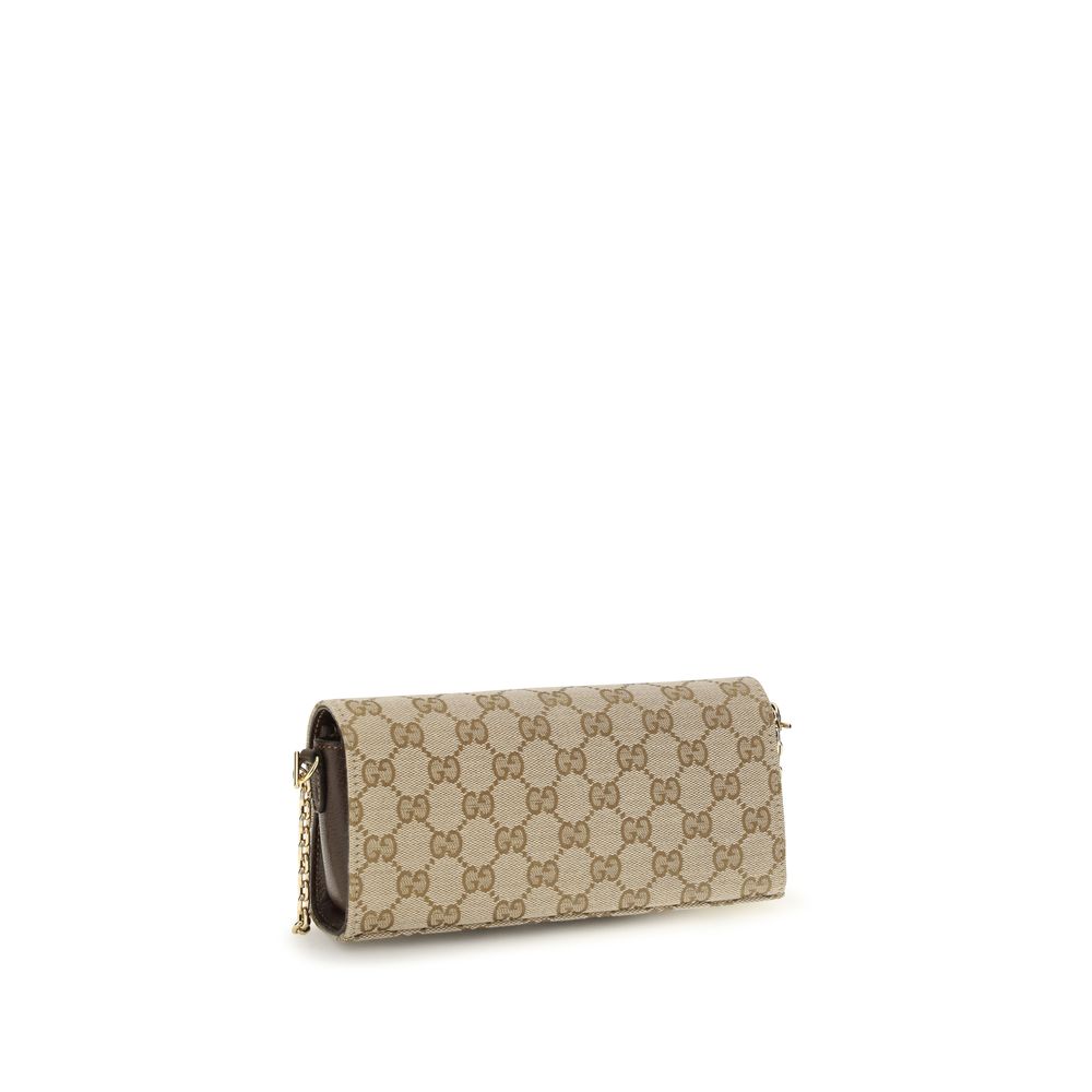 Beige Stoff-Portemonnaie