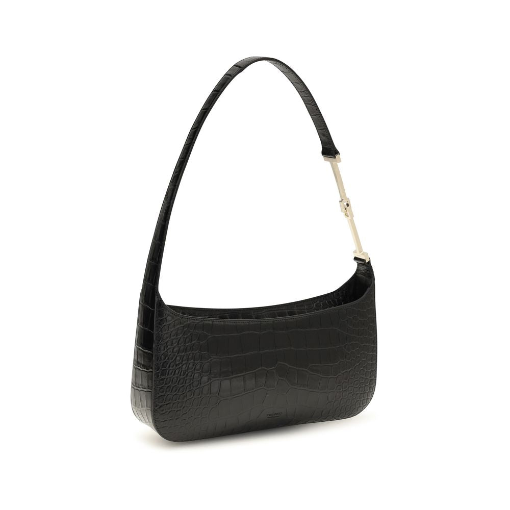 Black Bos Taurus Calf Leather Shoulder Bag