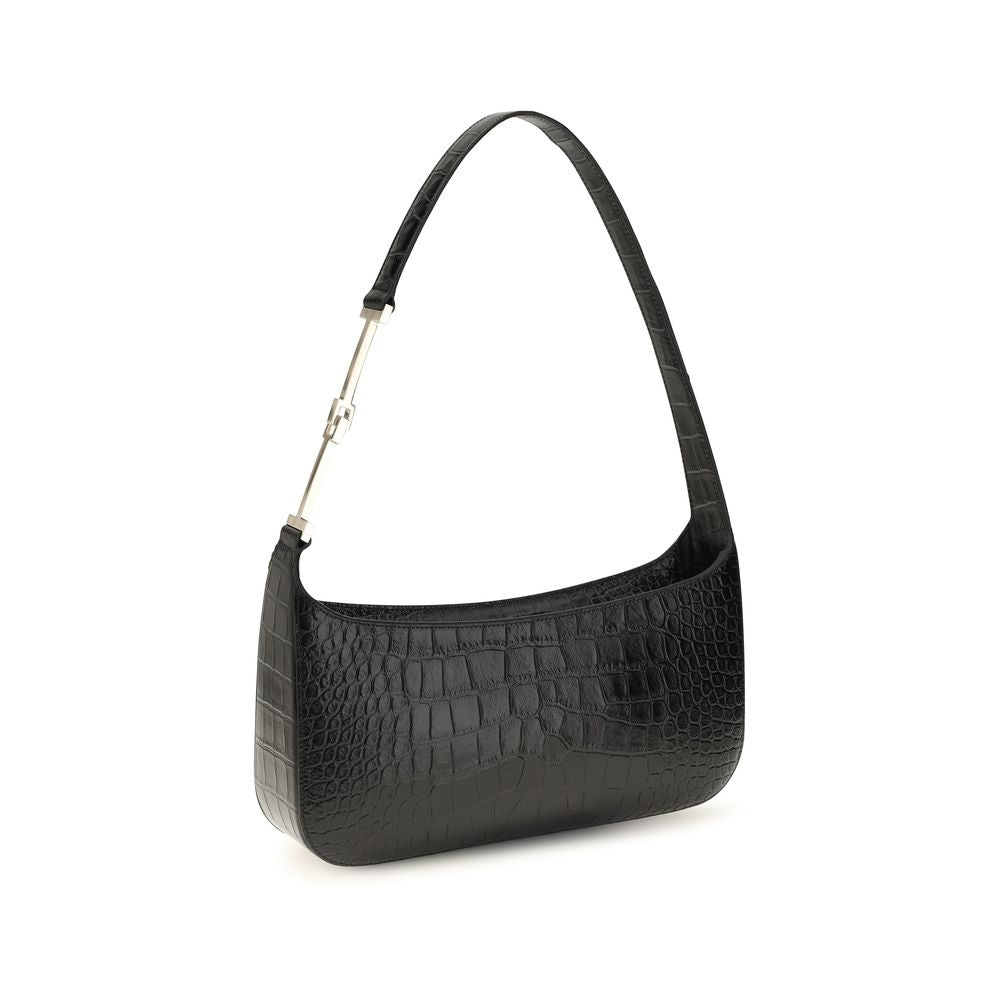 Black Bos Taurus Calf Leather Shoulder Bag