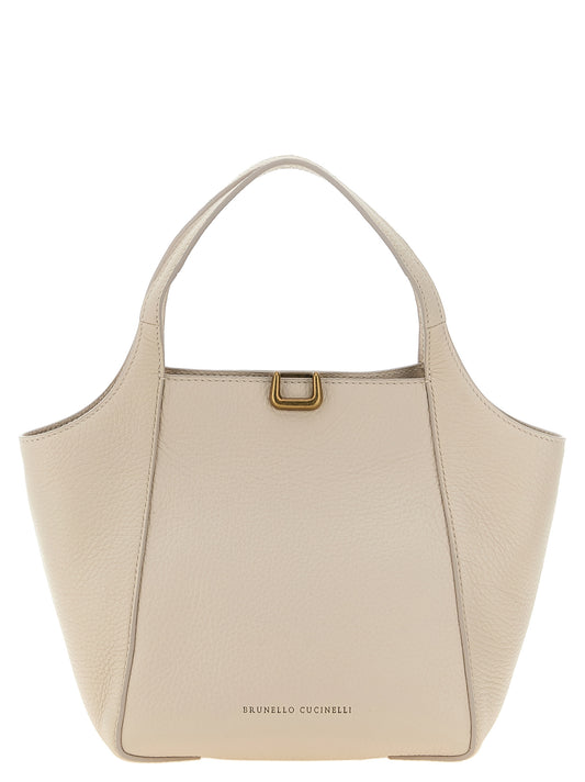 Handtasche aus beigem Nubukleder