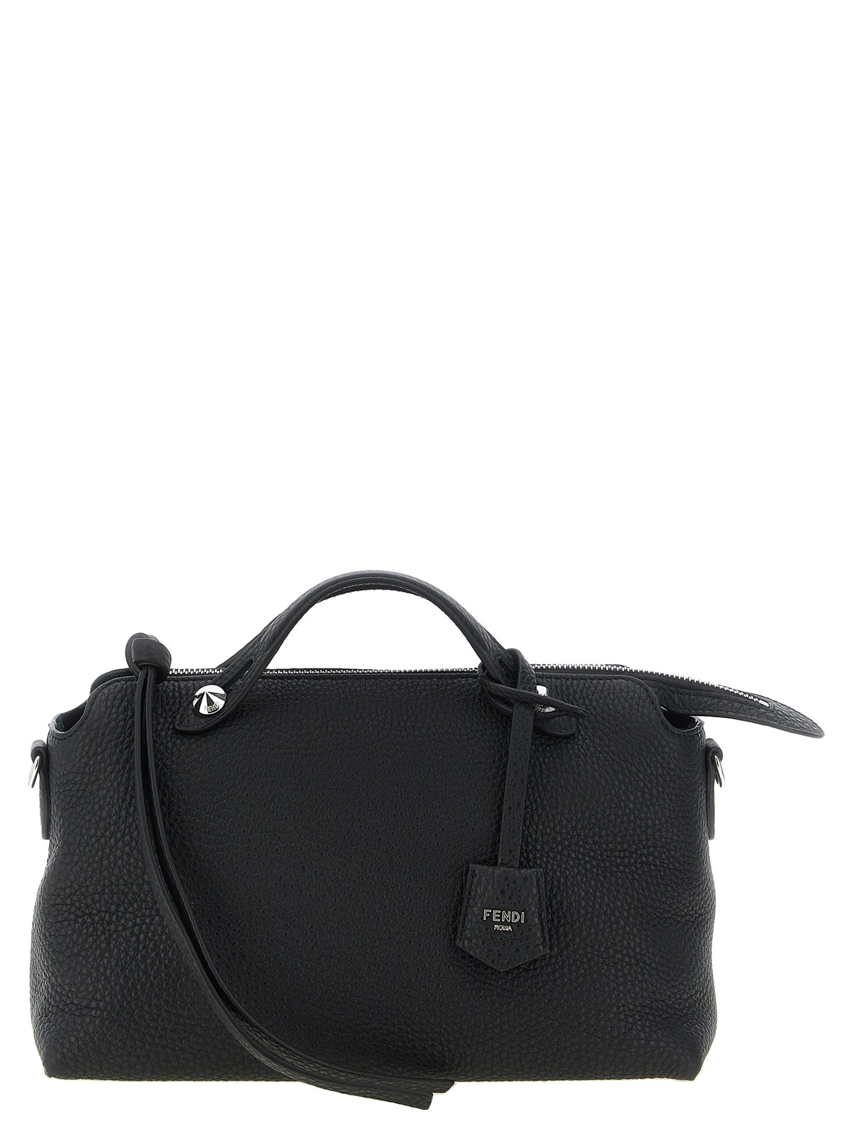 Black calf leather handbag