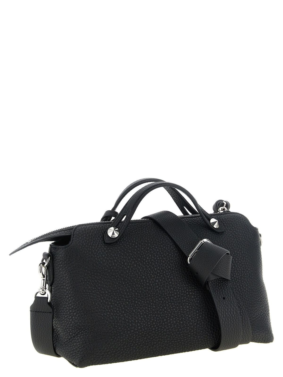 Black calf leather handbag
