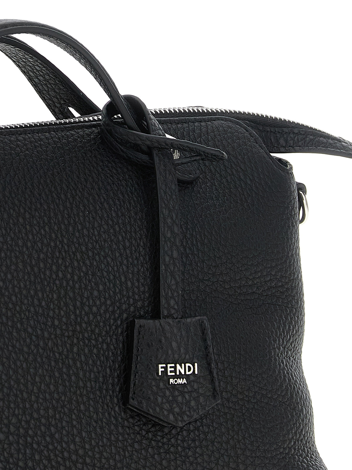 Black calf leather handbag