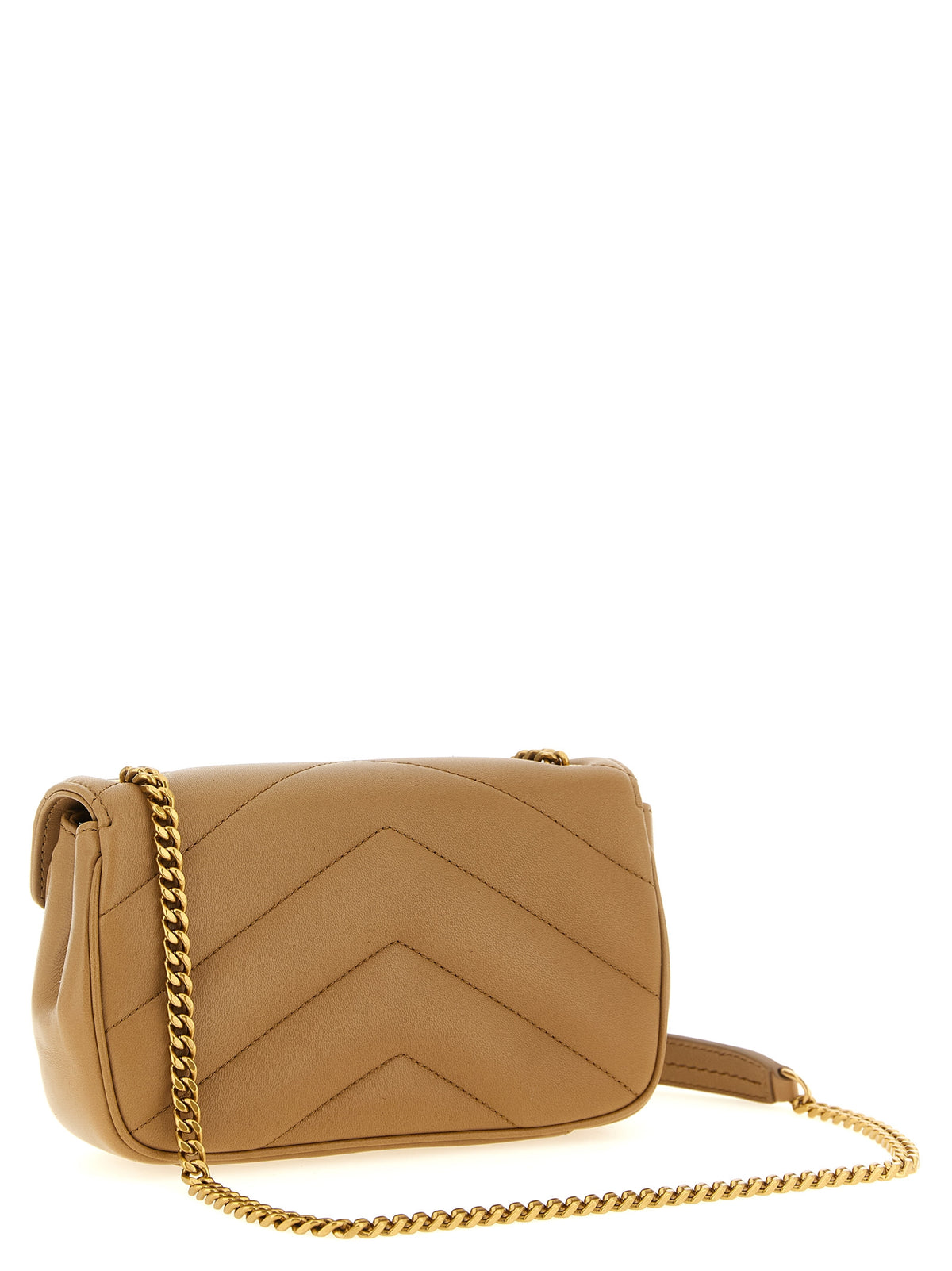 Beige Lammleder Crossbody Bag