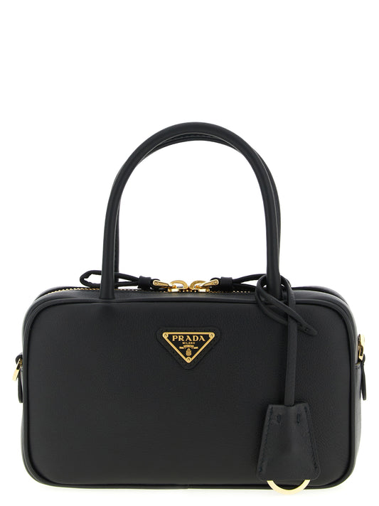 Schwarze Kalbsleder-Handtasche