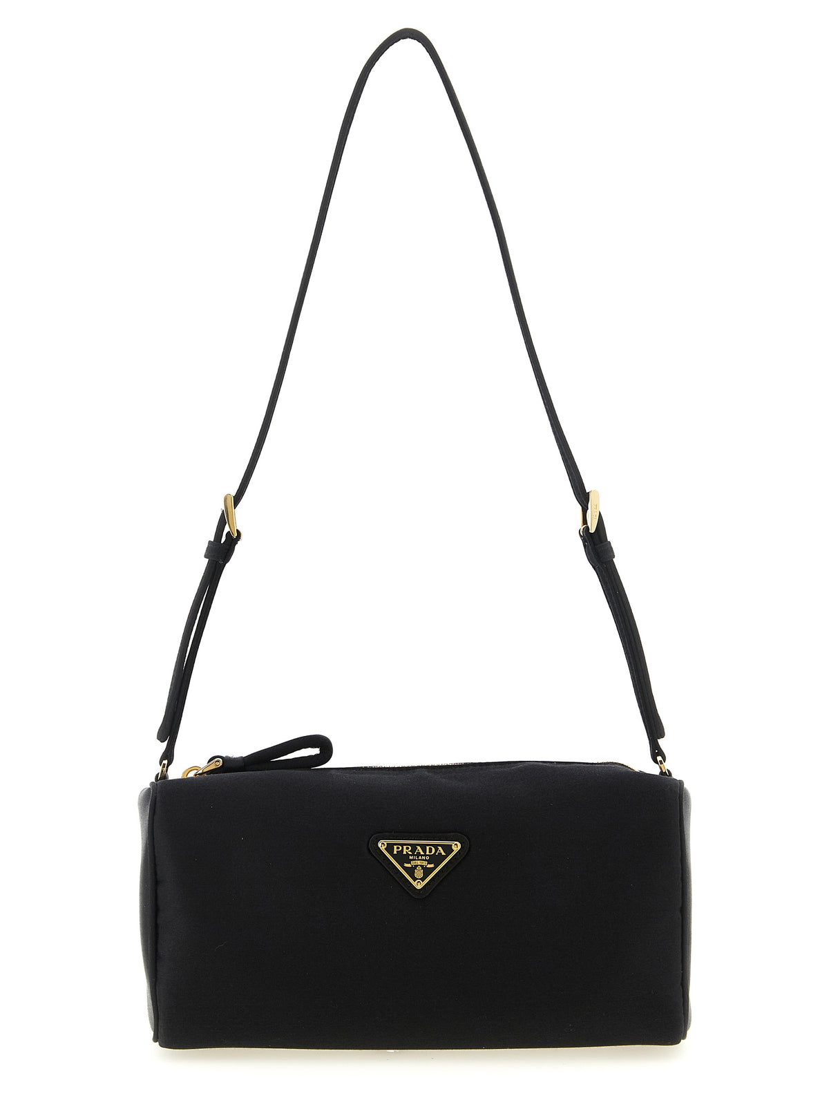 Schwarze Schultertasche aus Viskose