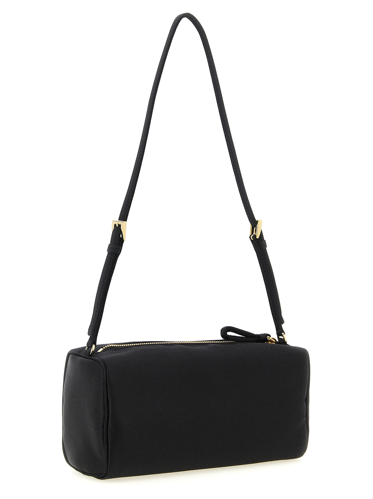 Schwarze Schultertasche aus Viskose