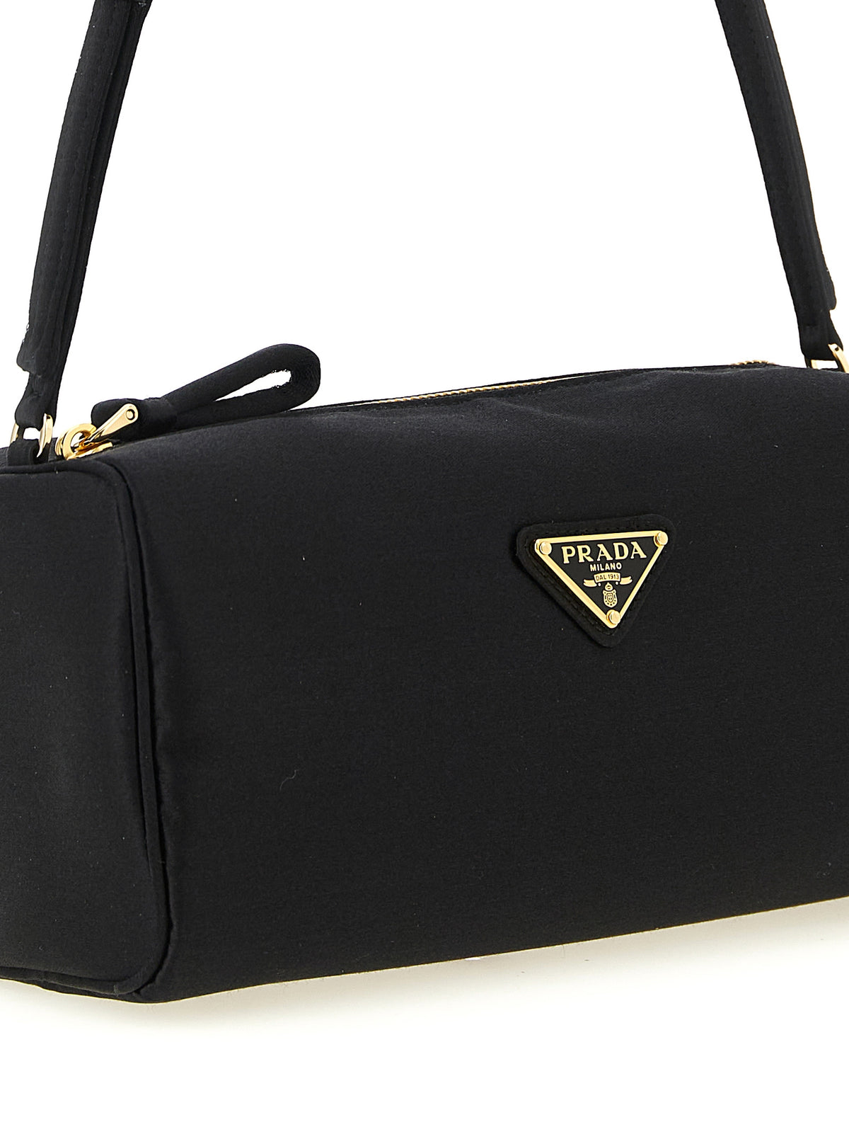 Schwarze Schultertasche aus Viskose