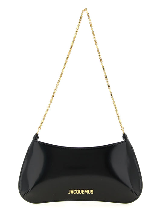 Schwarze Kalbsleder-Schultertasche