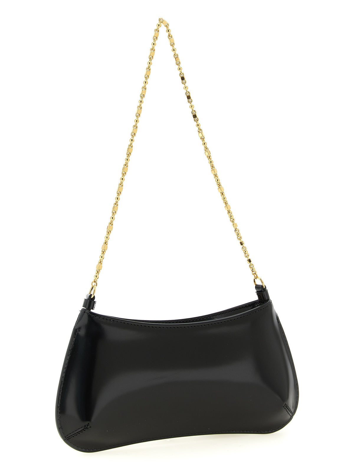 Schwarze Kalbsleder-Schultertasche