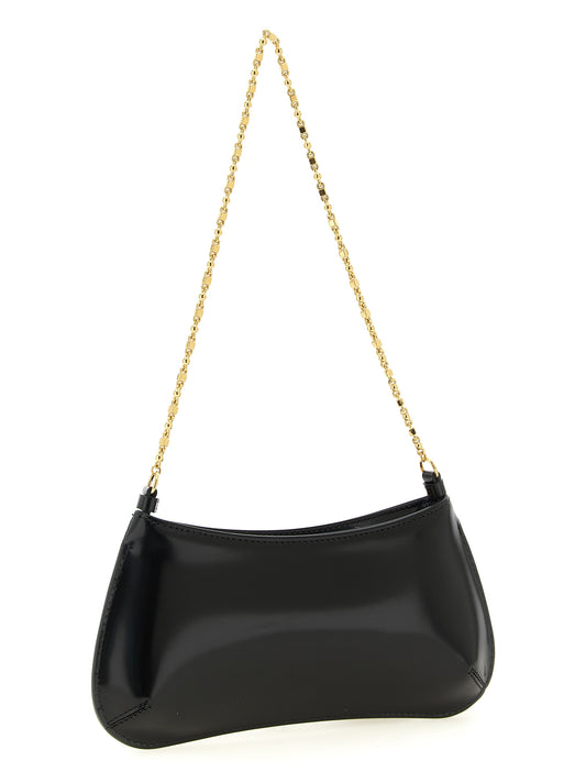 Schwarze Kalbsleder-Schultertasche