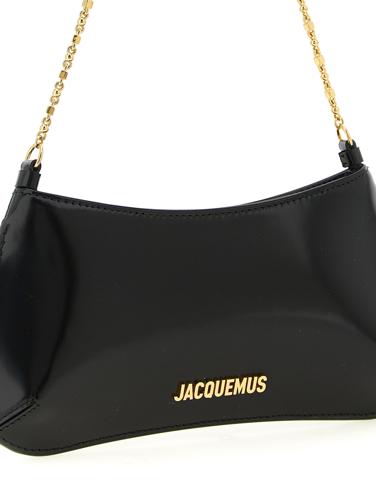 Schwarze Kalbsleder-Schultertasche