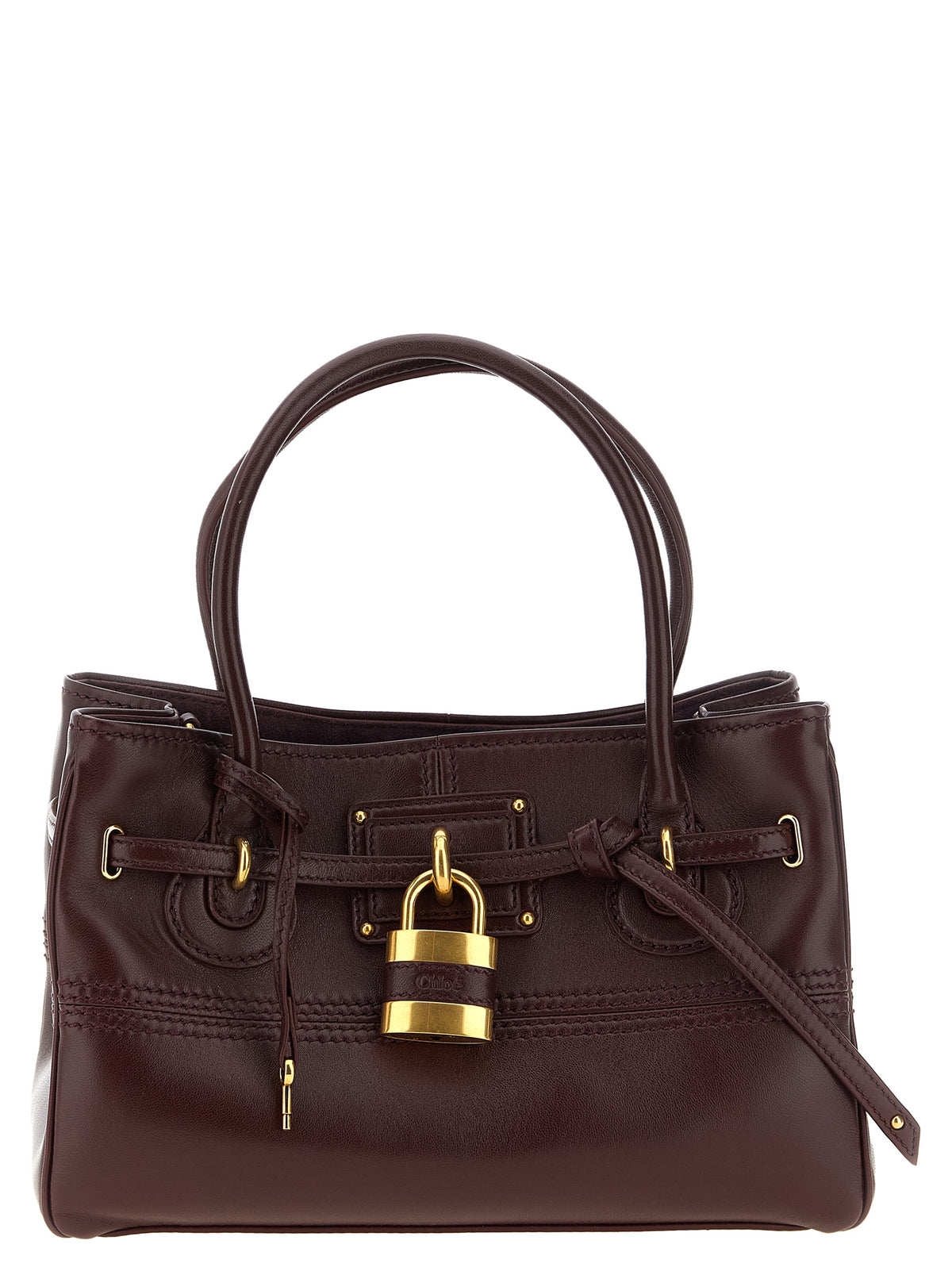 Schultertasche aus bordeauxrotem Lammleder