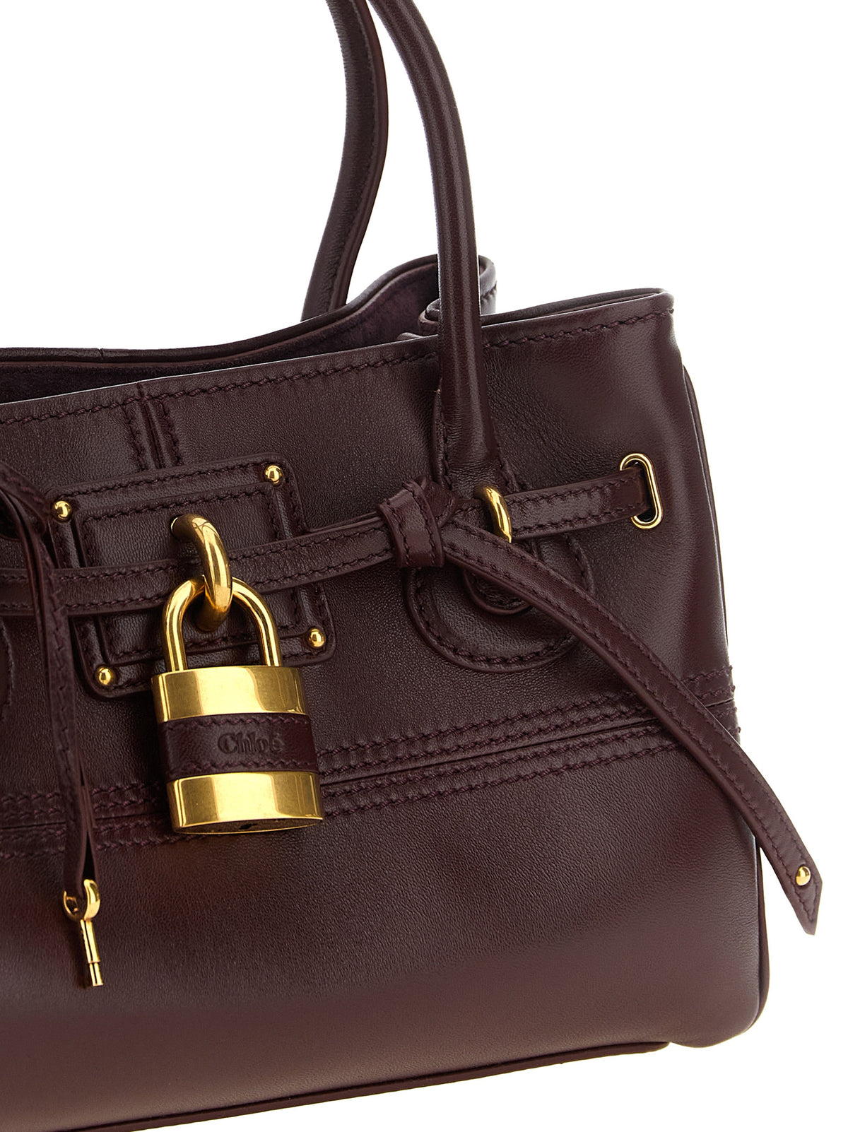 Schultertasche aus bordeauxrotem Lammleder