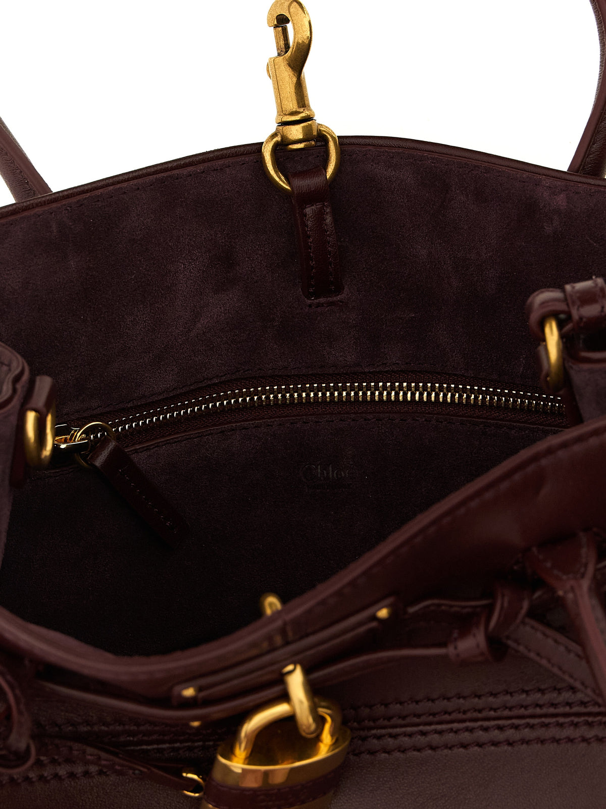 Schultertasche aus bordeauxrotem Lammleder