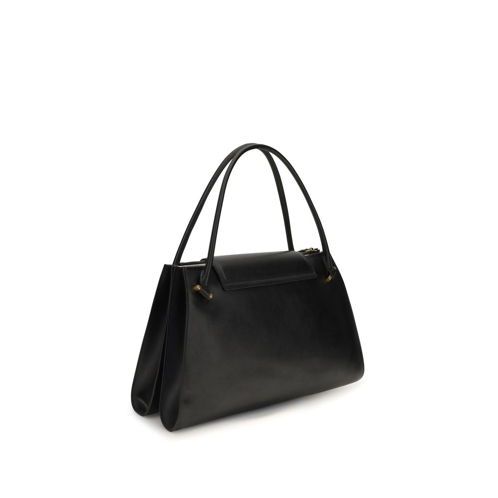 Schwarze Bos Taurus Kalbsleder Schultertasche