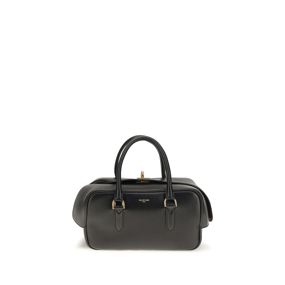 Schwarze Lammleder-Schultertasche