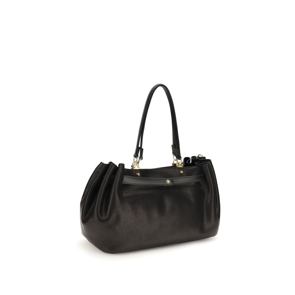 Schwarze Bos Taurus Kalbsleder Schultertasche