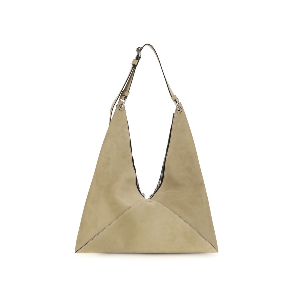 Beige Wildleder Schultertasche