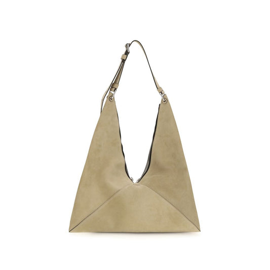 Beige Wildleder Schultertasche