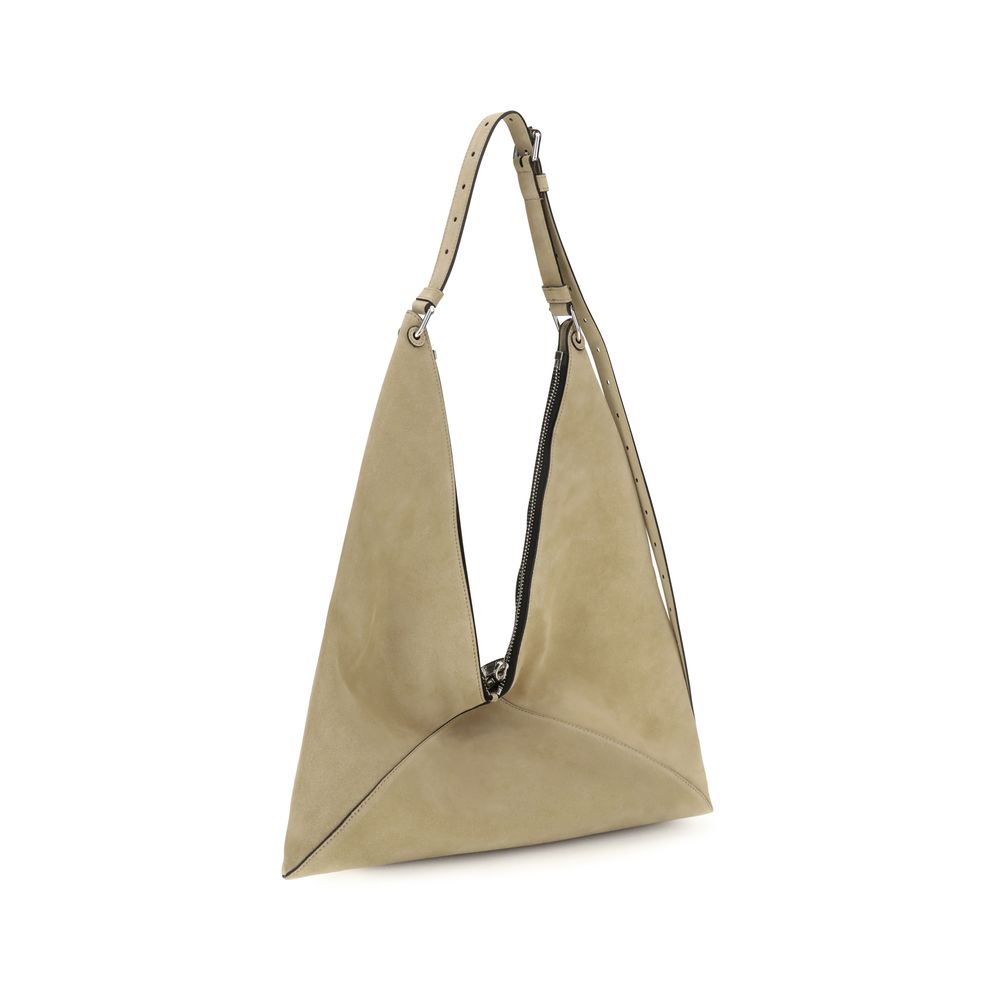 Beige Wildleder Schultertasche