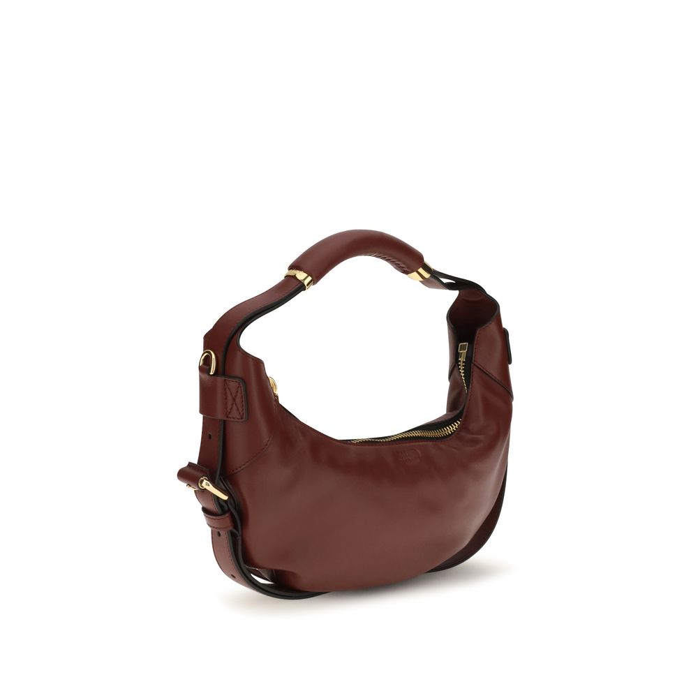 Schultertasche Bos Taurus aus bordeauxrotem Kalbsleder