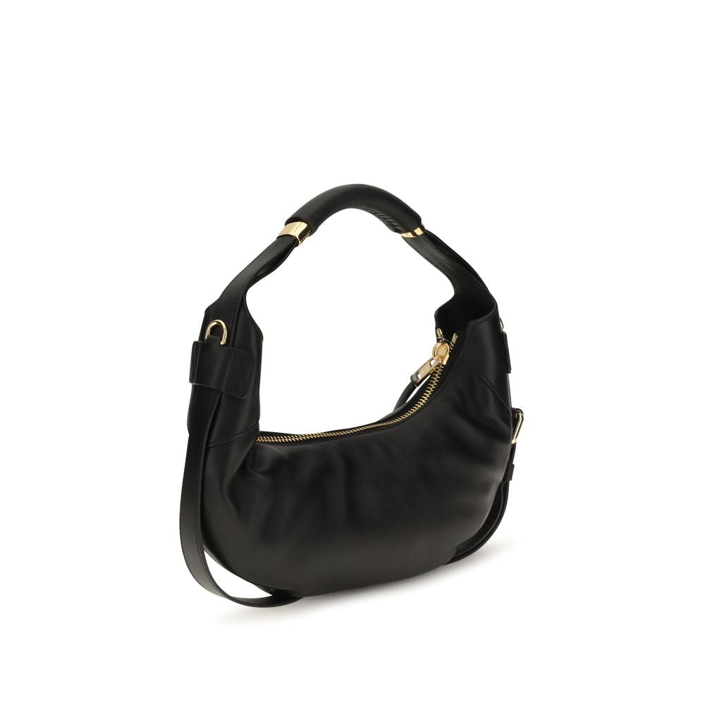 Schwarze Bos Taurus Kalbsleder Schultertasche
