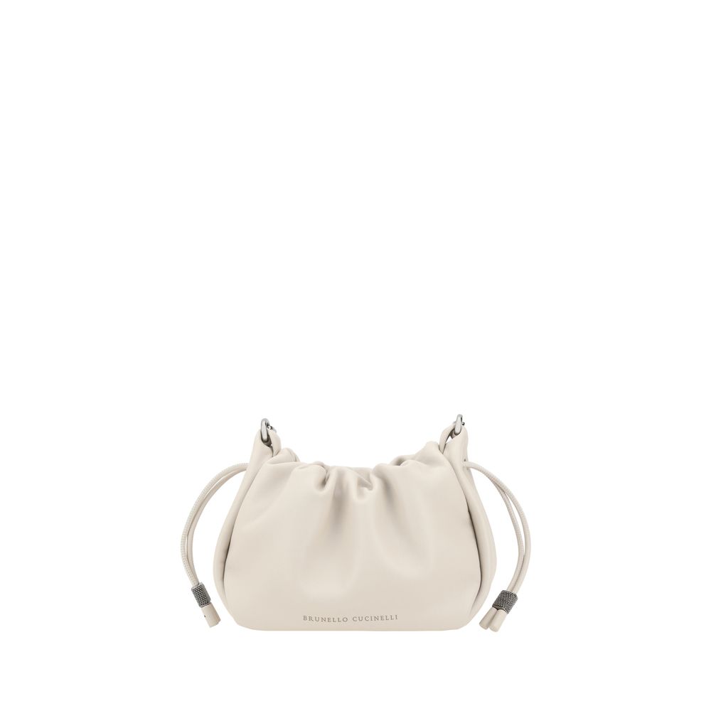 Beige Kalbsleder Bos Taurus Schultertasche