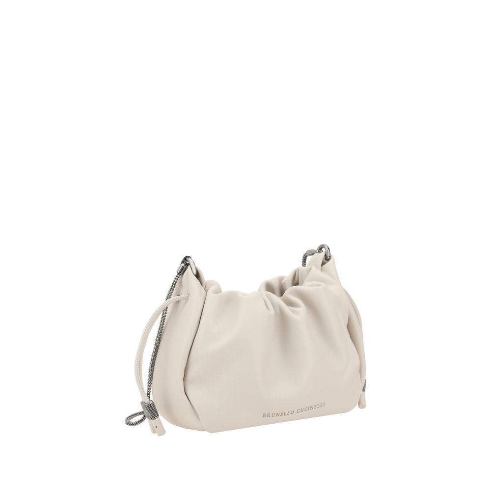 Beige Kalbsleder Bos Taurus Schultertasche