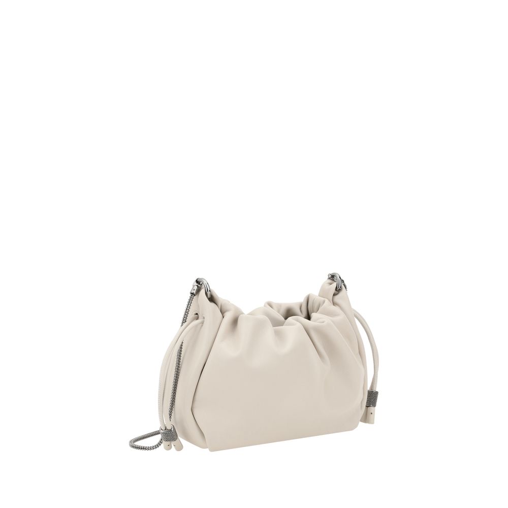 Beige Kalbsleder Bos Taurus Schultertasche