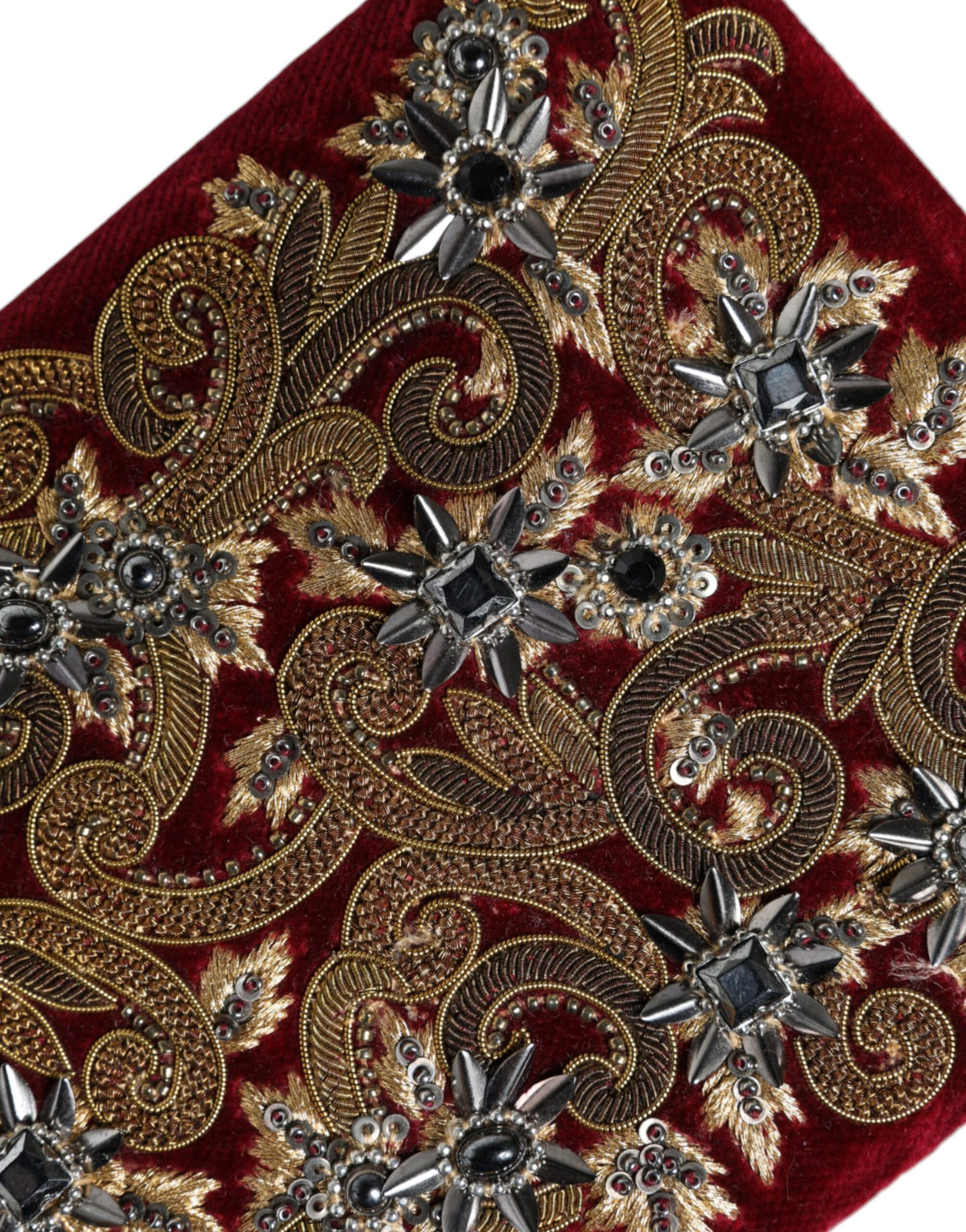 Red Velvet Gold Frame Clutch Evening Party Handbag